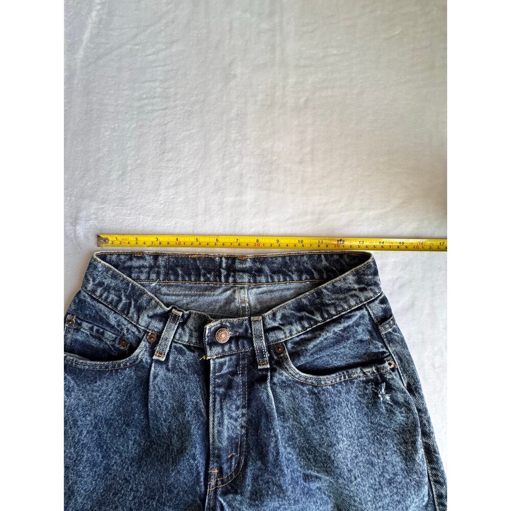 Vintage 80s Levis White Tab Acid Wash Pleated High Waist Jeans Made in USA W30 - Picture 9 of 14